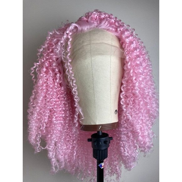 Pink Wig, Pinky Kinky Curly Wig - Picture 3 of 10